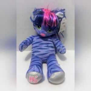 NWT Build-A-Bear Honey Teegan HG Tiger Cat Plush Purple Pink 2021 BAB 19"